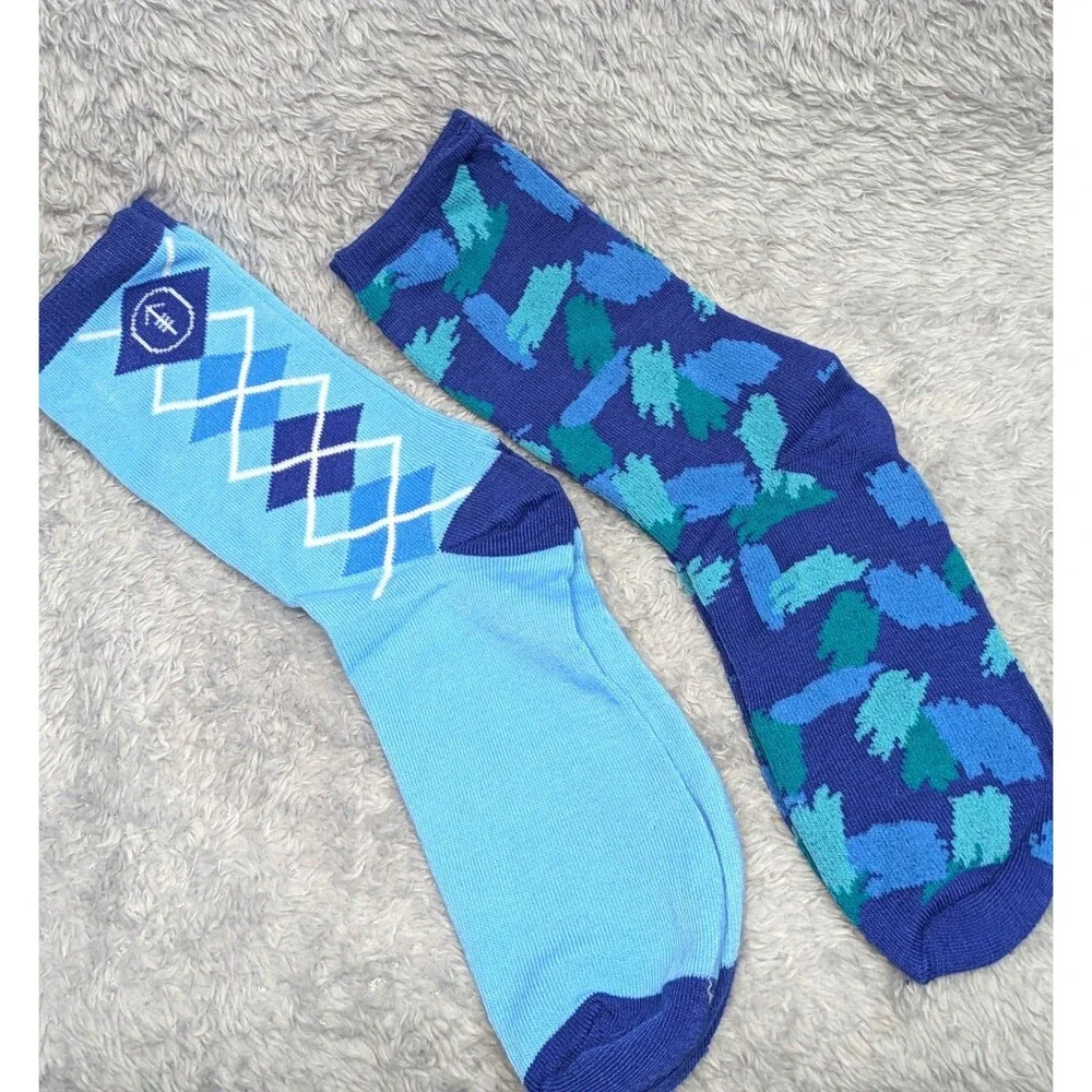 Novelty Crew Socks Large 8.5–12 NWOT Blues